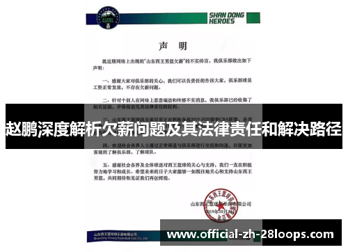 赵鹏深度解析欠薪问题及其法律责任和解决路径 赵鹏深度解析欠薪问题及其法律责任和解决路径