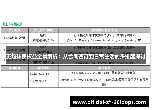 英超球员权益全景解析：从合同签订到日常生活的多维度探讨